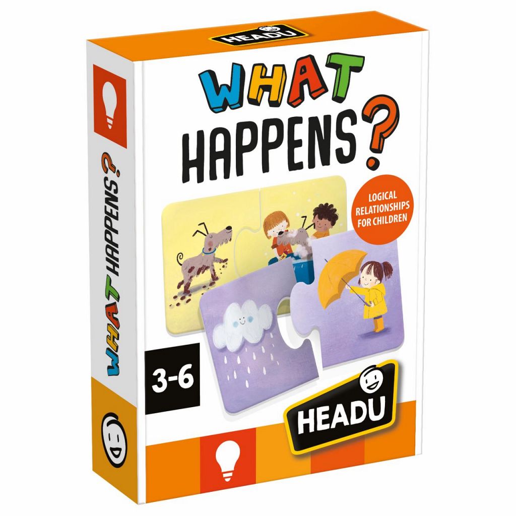 Didaktična igra Headu Montessori Puzzle Duo Logic - Kaj se zgodi?