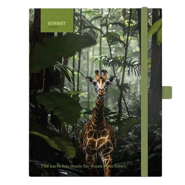 Notes z elastiko A6 Street Animals Giraffe 96L