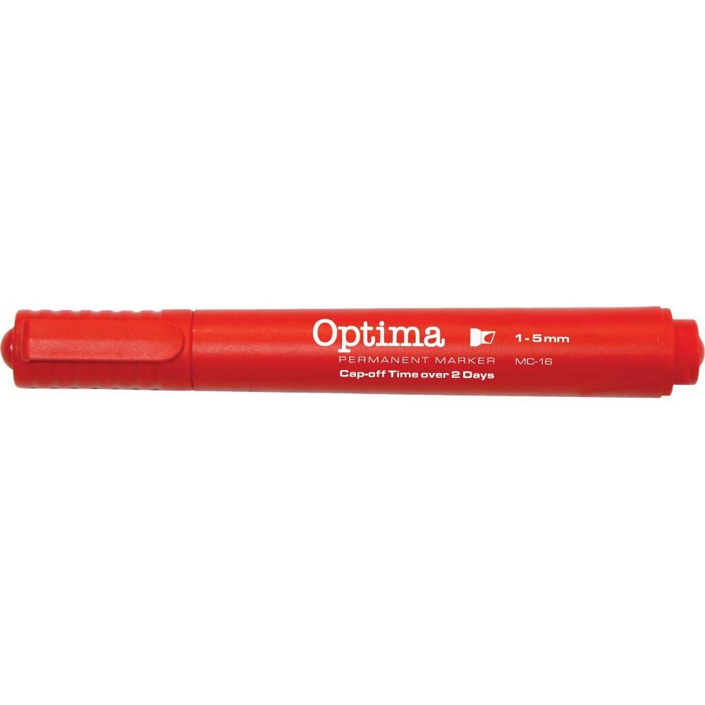 Flomaster Optima MC-16 s prirezano konico Rdeč