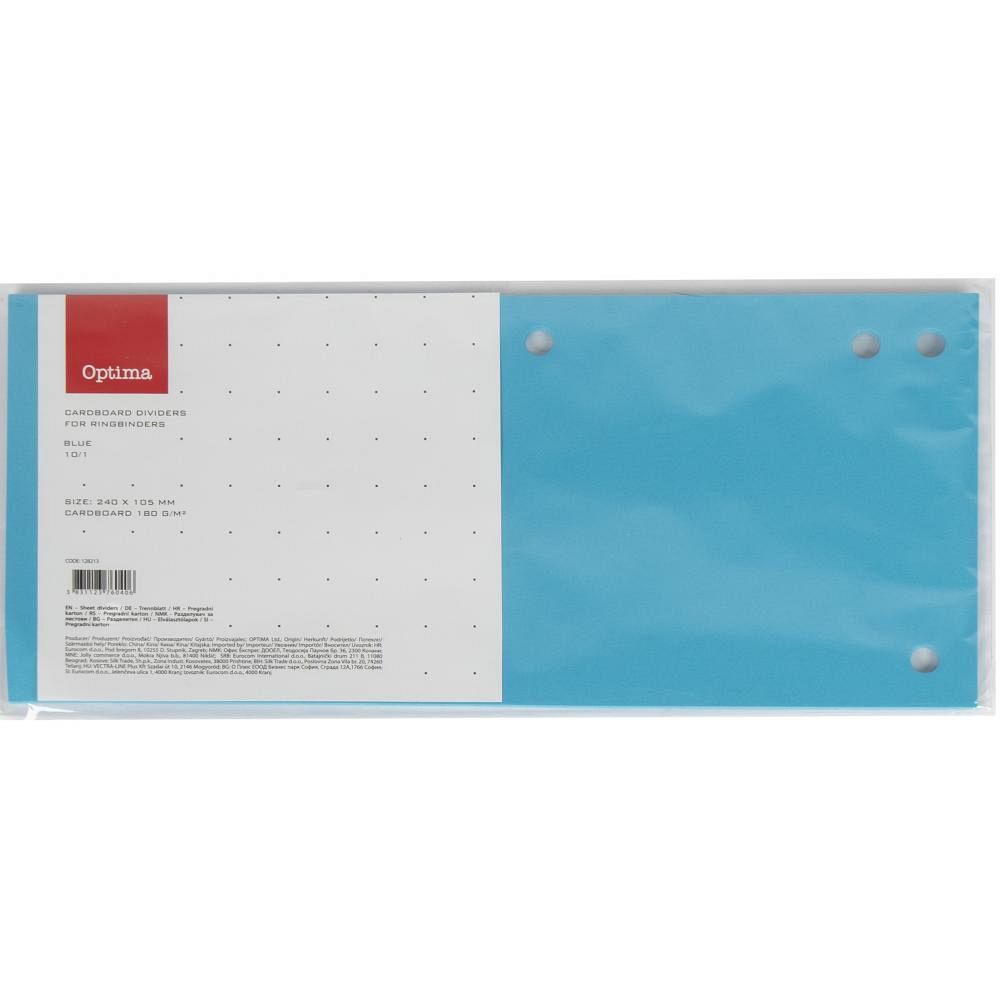 Pregradni karton 240x105mm moder 10/1