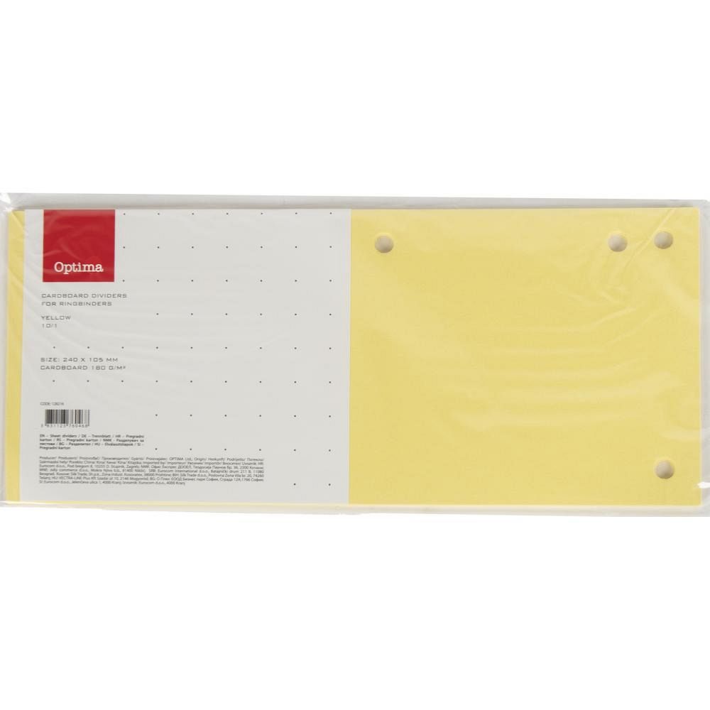 Pregradni karton 240x105mm rumen 10/1