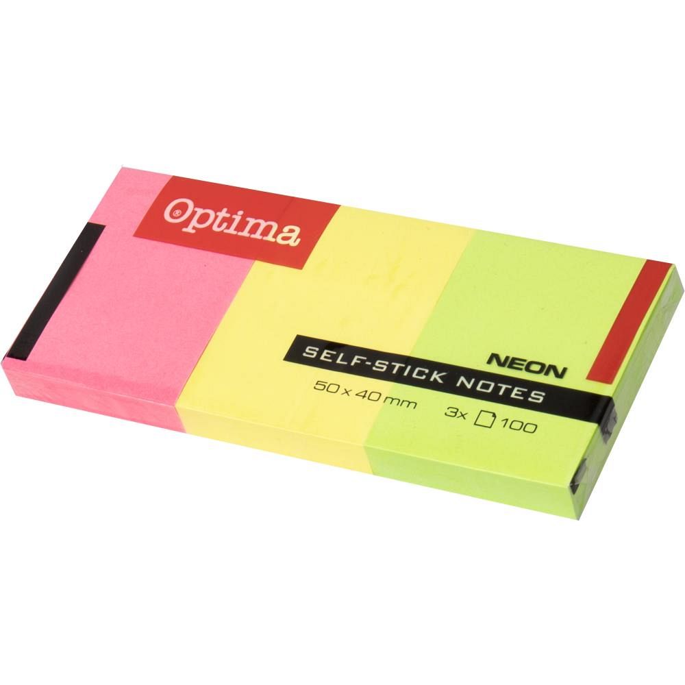 Samolepilni lističi Optima Neon Mix 50x40 mm 3/1