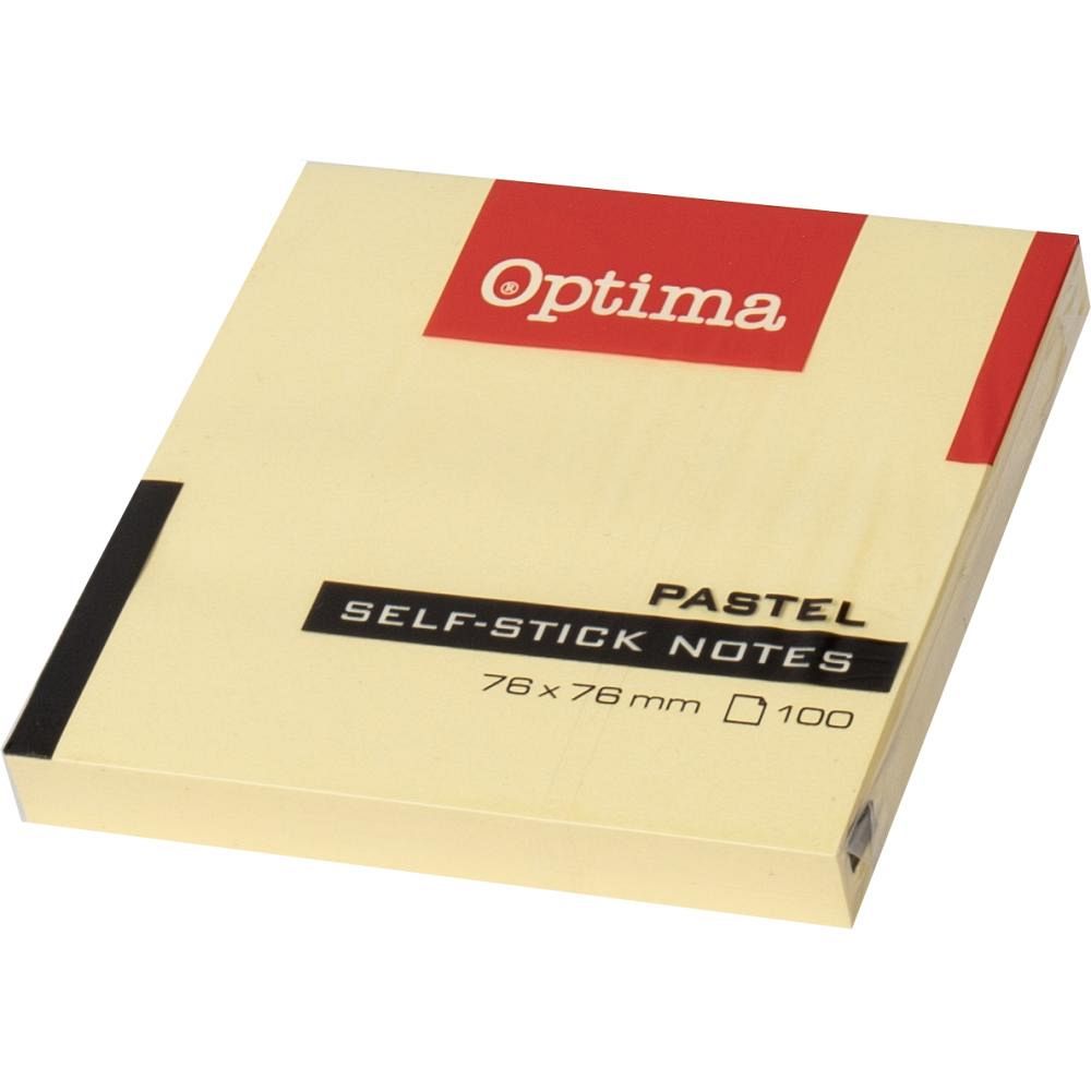 Samolepilni lističi Optima Pastel Rumeni 76x76 mm
