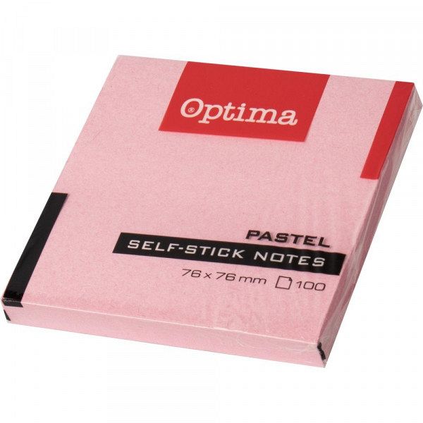Samolepilni lističi Optima Pastel Roza 76x76 mm