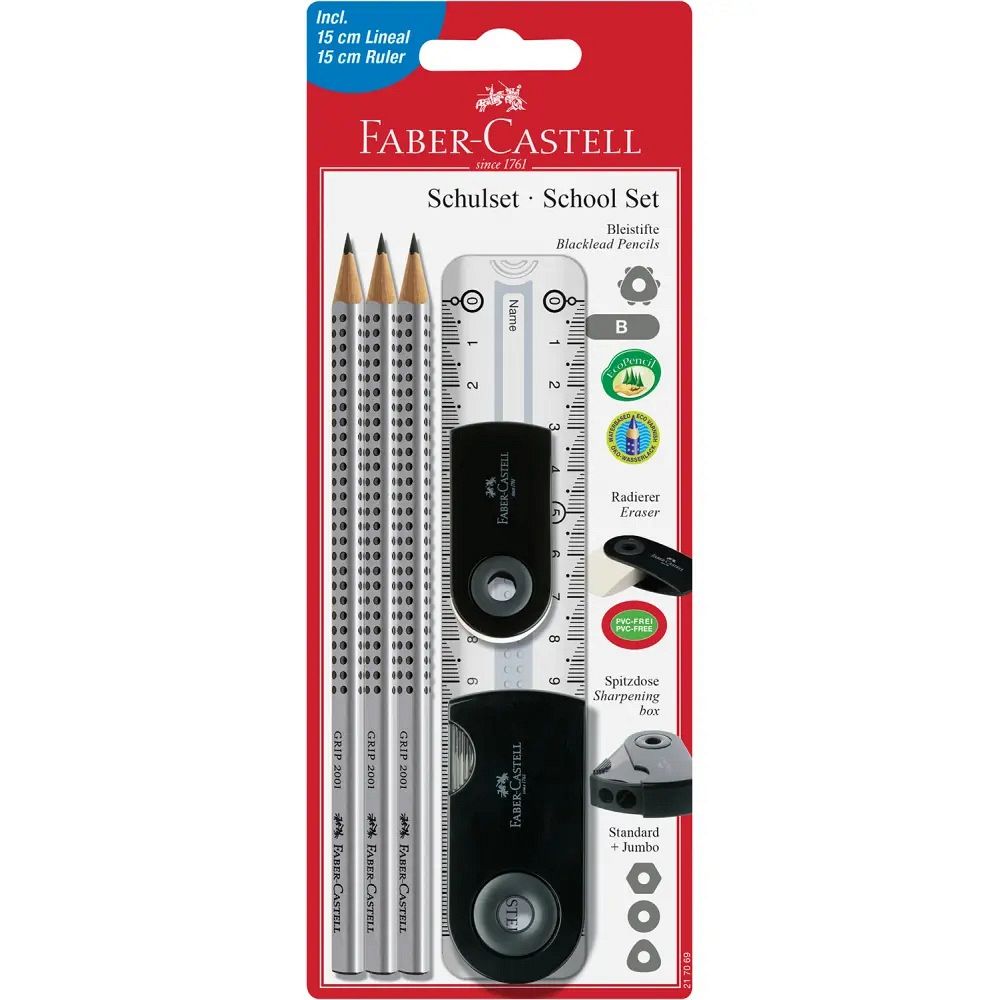 Set Faber-Castell Grip 2001 Sleeve Črno-bel