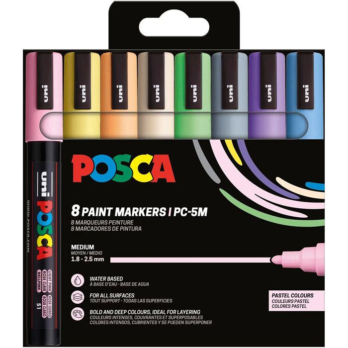Set markerjev Posca PC-5M 8/1 Pastelne barve