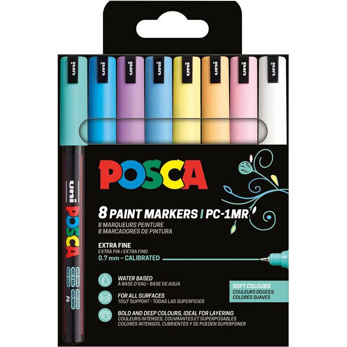 Set markerjev Posca PC-1MR 8/1 Pastelne barve