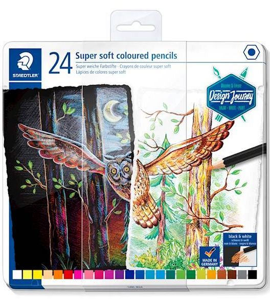 Barvice Staedtler Super Soft Design Journey 24/1 v kovinski škatli