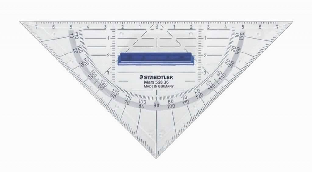 Geotrikotnik Steadtler z držalom 16 cm