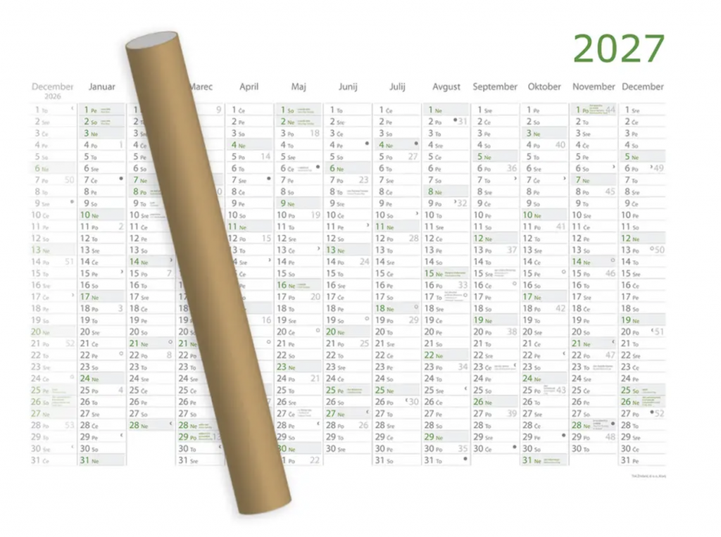 Koledar stenski planer 2027