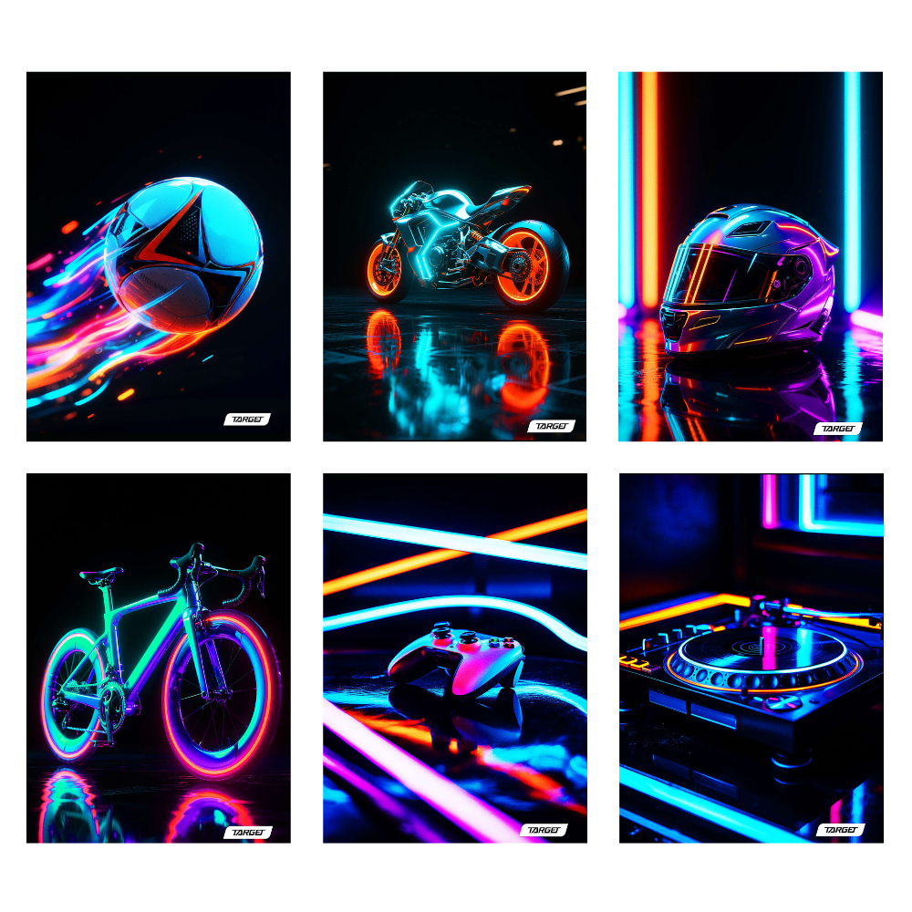Zvezek A5 črte Target Neon Vibes 54L