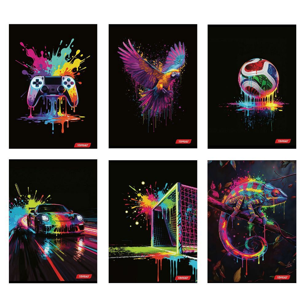 Zvezek A4 karo Target Art Splash 54L