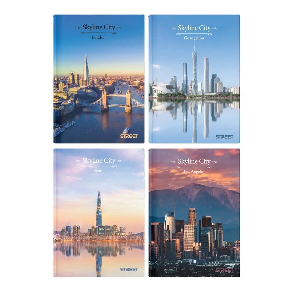 Zvezek s trdimi platnicami A4 karo Skyline 96L 