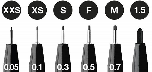 Set flomastrov FC Pitt 199 6/1 (XXS, XS, S, F, M, 1.5mm)