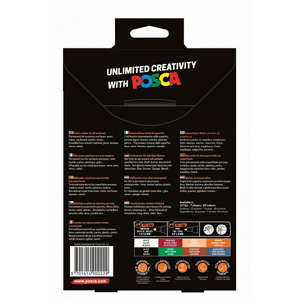 Darilni set flomastrov Posca PC-5M in PC-3M 8/1 + platnena vrečka