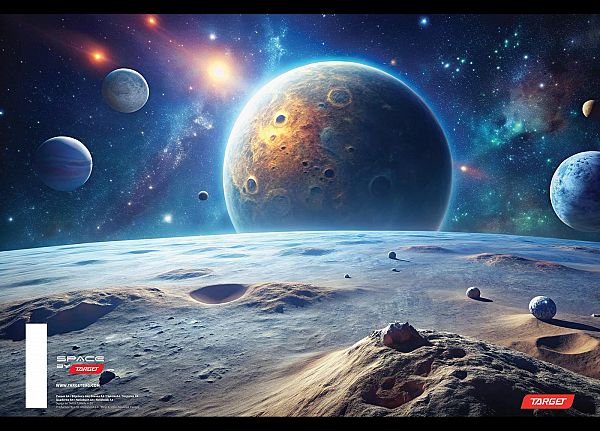 Zvezek A4 brezčrten Target Space 54L