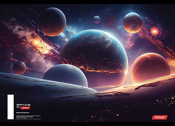 Zvezek A4 brezčrten Target Space 54L