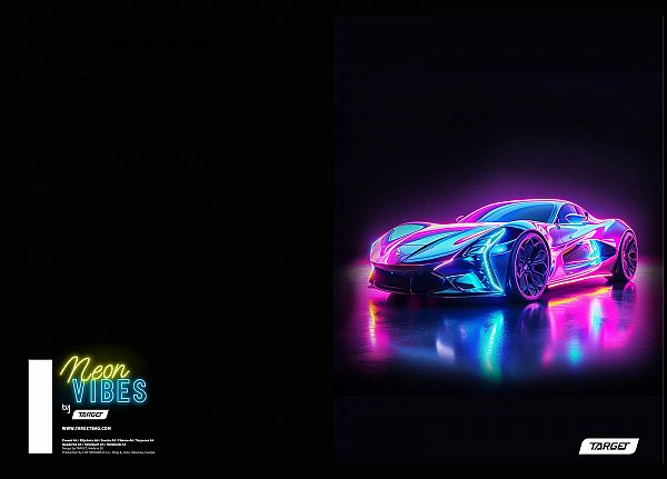 Zvezek A4 črtasti Neon Vibes Power 54L