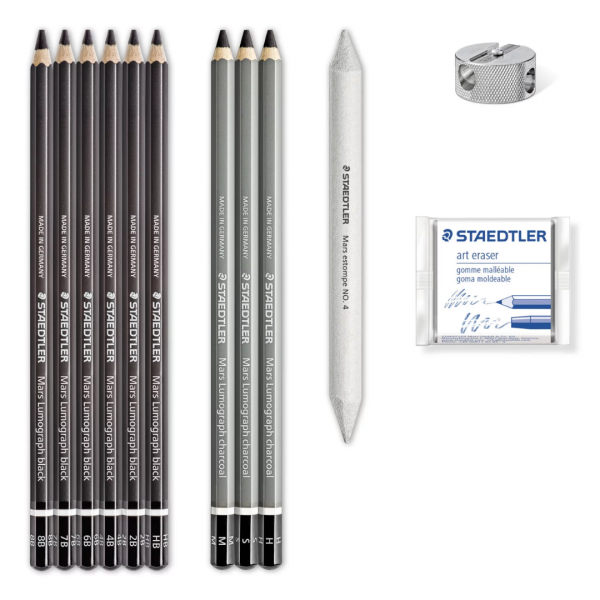 Set za risanje z ogljem Staedtler Mars Lumograph 12/1