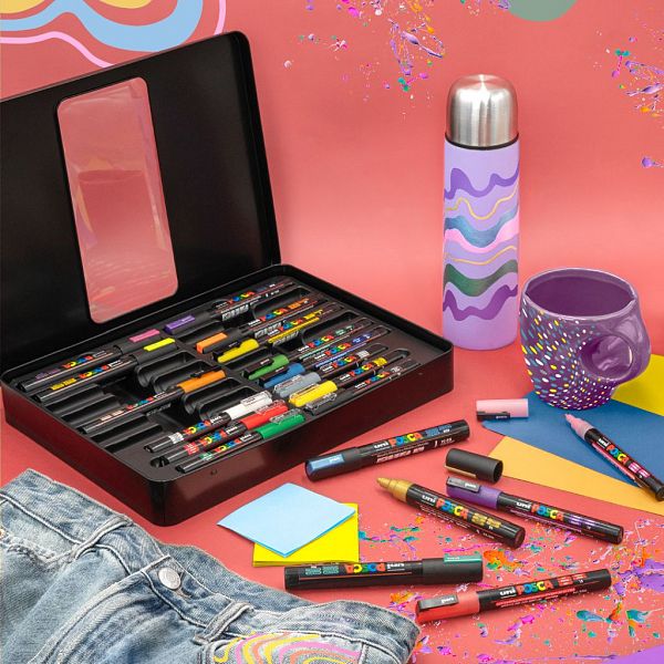 Darilni set Posca 20/1 Groovy Colors v kovinski embalaži