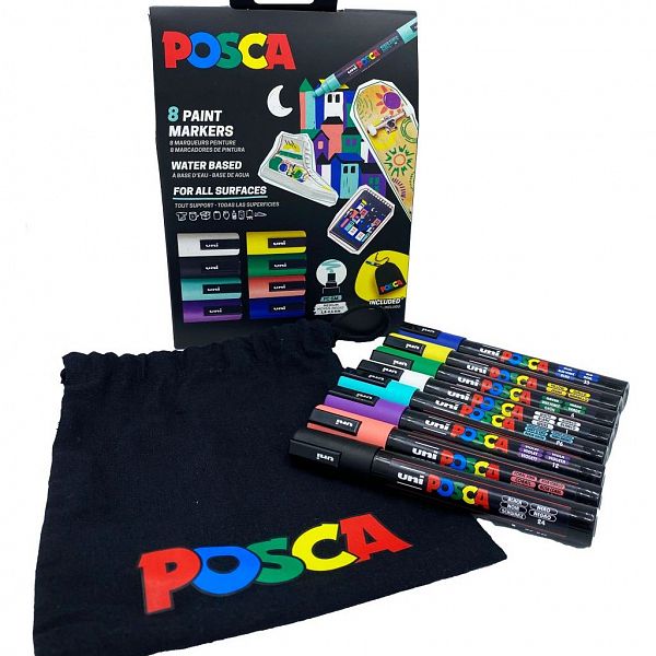Darilni set Posca PC-5M 8/1 + platnena vrečka