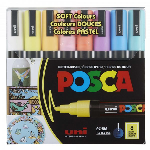 Set Markerjev Posca 5M 8/1 Pastelne Barve