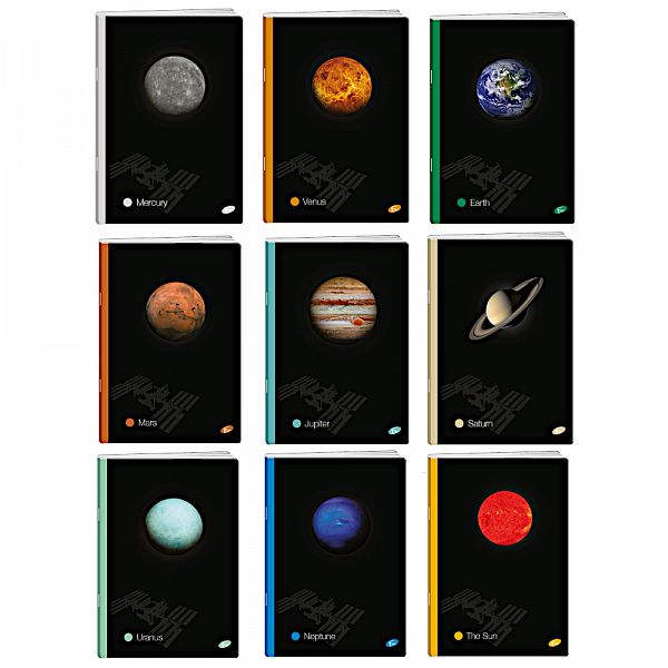 Zvezek A4 črte Elisa Planeti 54L