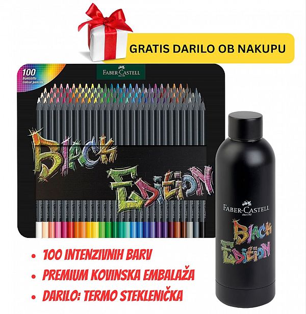 Barvice FC Black edition 100/1 v kovinski embalaži + GRATIS termo steklenička