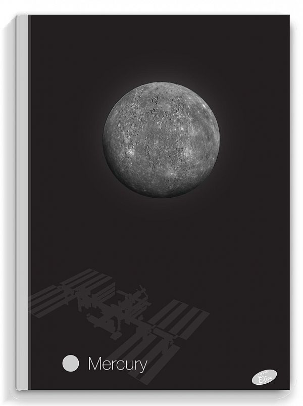 Zvezek A4 karo Elisa Planeti 96L s trdimi platnicami