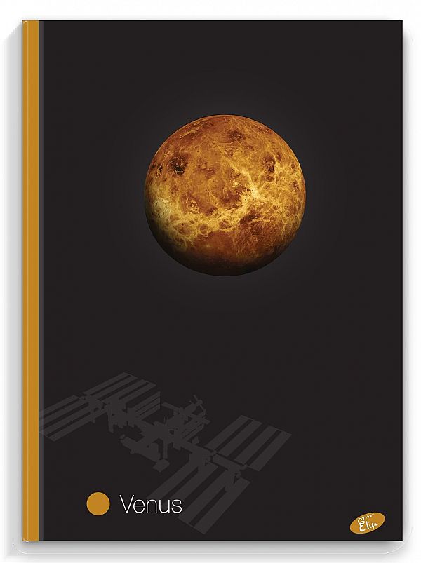 Zvezek A4 črte Elisa Planeti 96L s trdimi platnicami