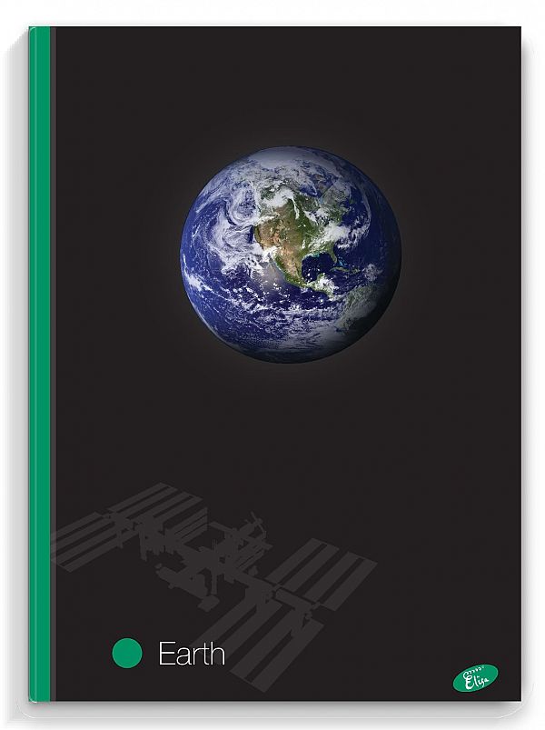 Zvezek A4 karo Elisa Planeti 96L s trdimi platnicami