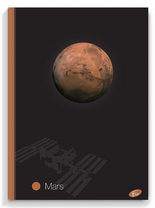 Zvezek A4 karo Elisa Planeti 96L s trdimi platnicami