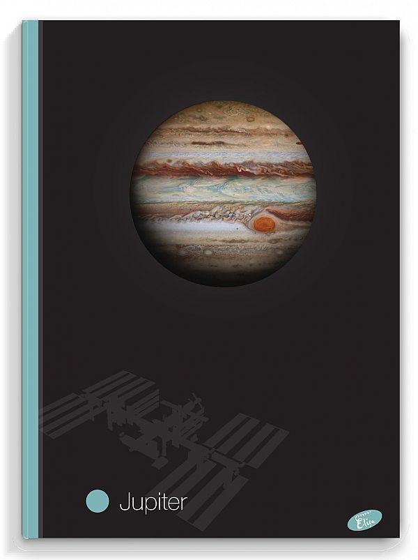 Zvezek A4 karo Elisa Planeti 96L s trdimi platnicami
