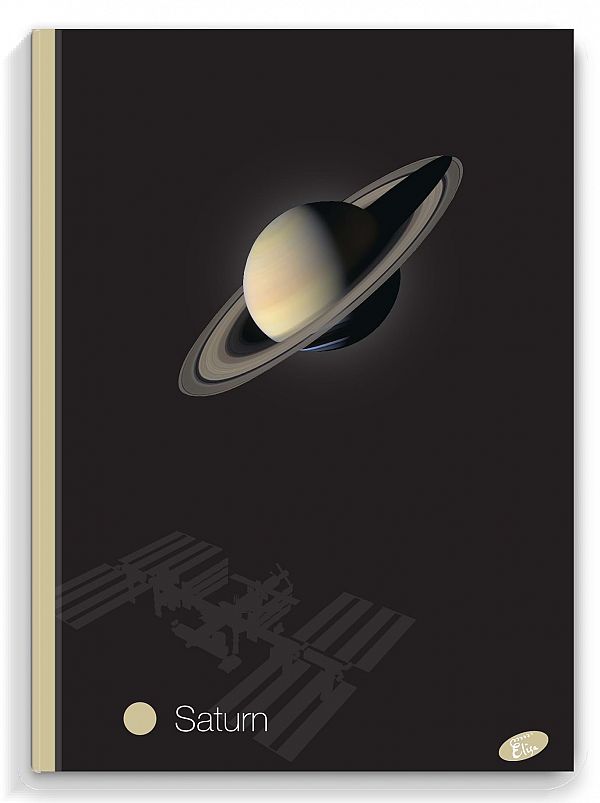 Zvezek A4 karo Elisa Planeti 96L s trdimi platnicami