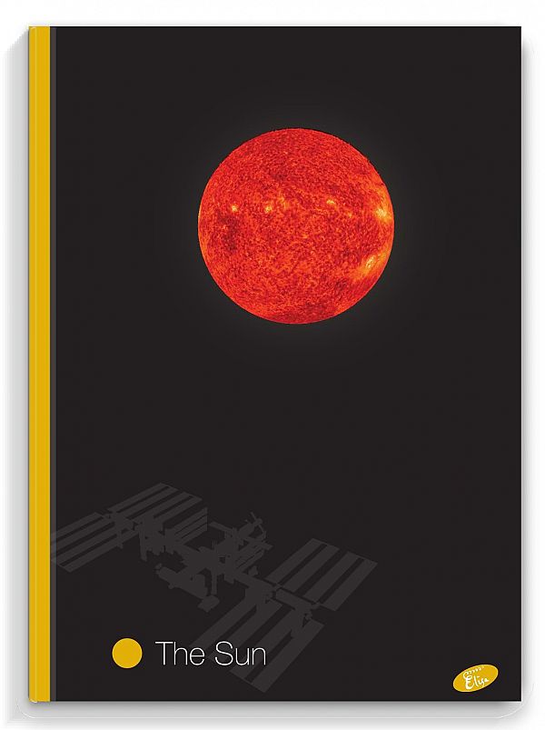 Zvezek A4 karo Elisa Planeti 96L s trdimi platnicami