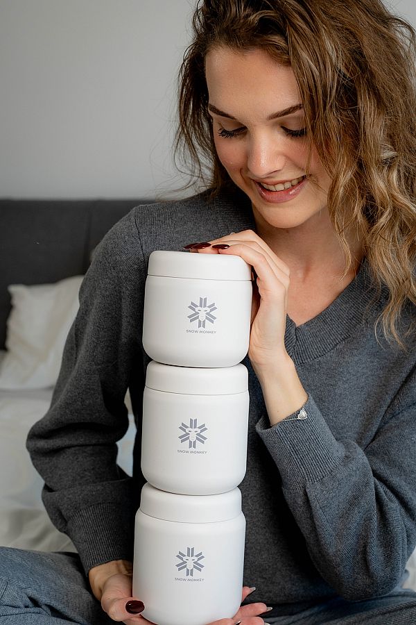 Termo posoda Snow Monkey Foodie Maxi 0.7 L Oblačno bela