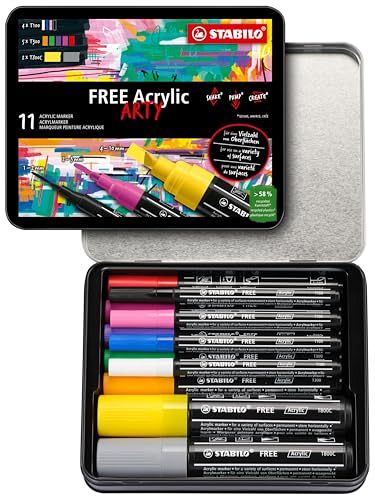 Akrilni marker Stabilo Free Arty Mix set 11/1