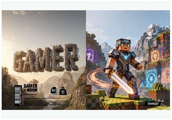 Beležka A6 črte Target Gamer
