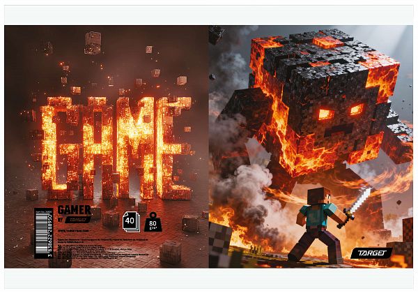 Beležka A6 črte Target Gamer