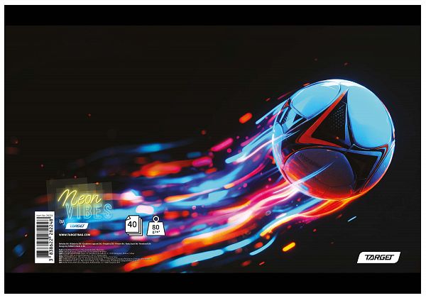 Beležka A6 črte Target Neon Vibes