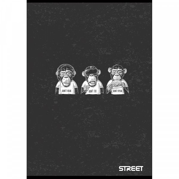 Zvezek A5 črte Street Black & White 54L