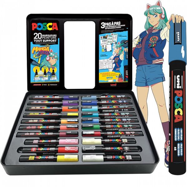 Set markerjev Posca 20/1 Manga Hero