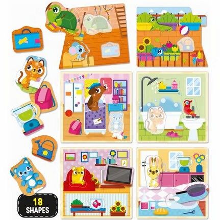 Didaktična igra Montessori sestavljanka - Sestavi hišo