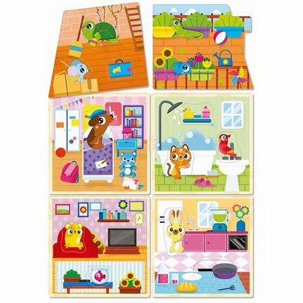 Didaktična igra Montessori sestavljanka - Sestavi hišo