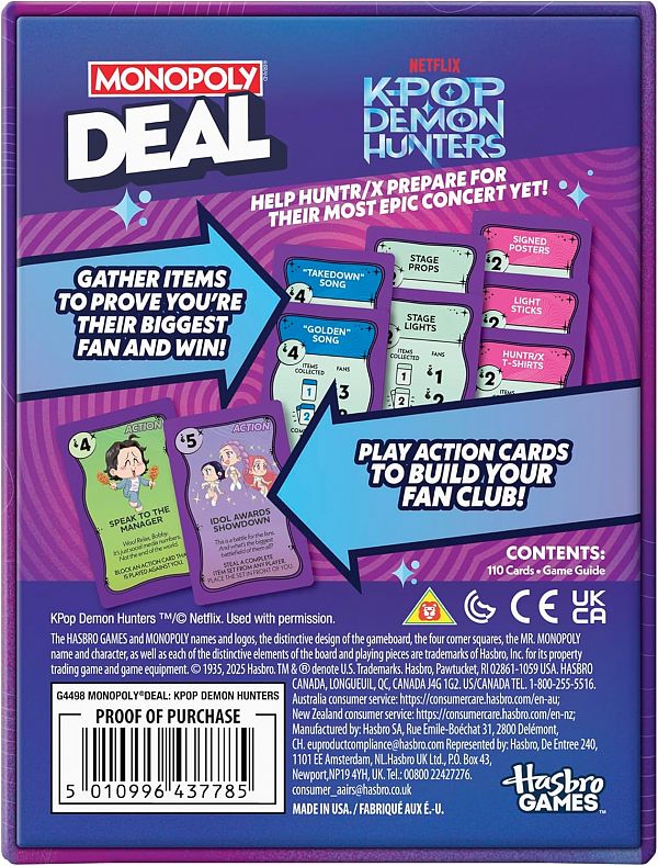 Družabna igra Monopoly Deal: Kpop Demon Hunters
