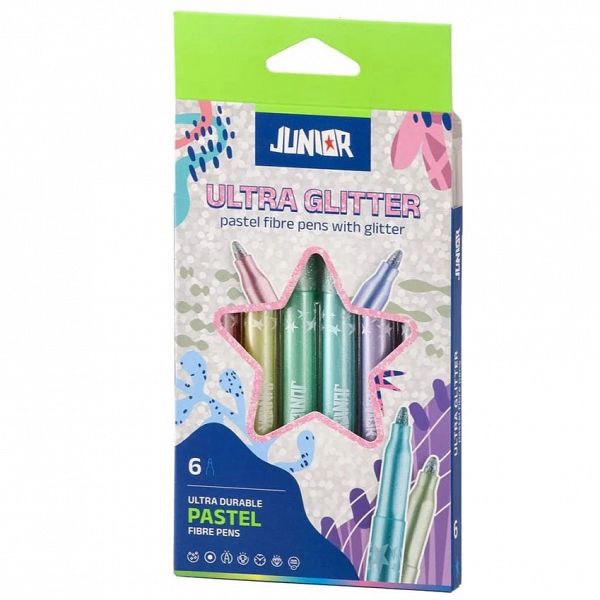 Flomastri Junior Ultra Glitter Pastel 6/1