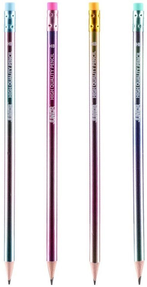 Grafitni svinčnik z radirko HB Junior Metallic