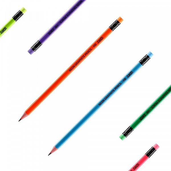 Grafitni svinčnik z radirko Junior Neon HB