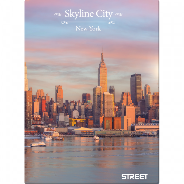 Zvezek A4 karo Street Skyline City 100L trde platnice