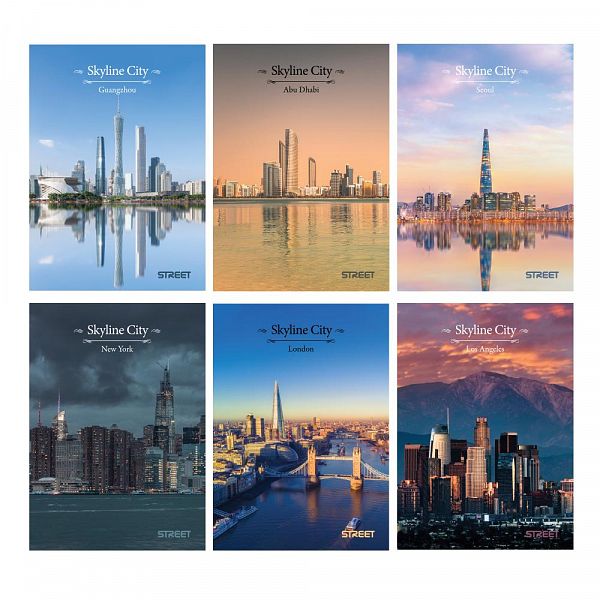 Zvezek A4 karo Street Skyline City 54L